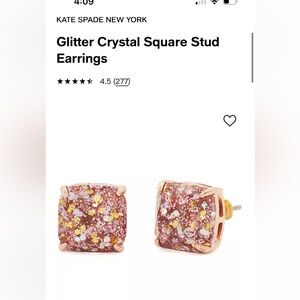 Kate Spade Earrings, studs. Rose Gold